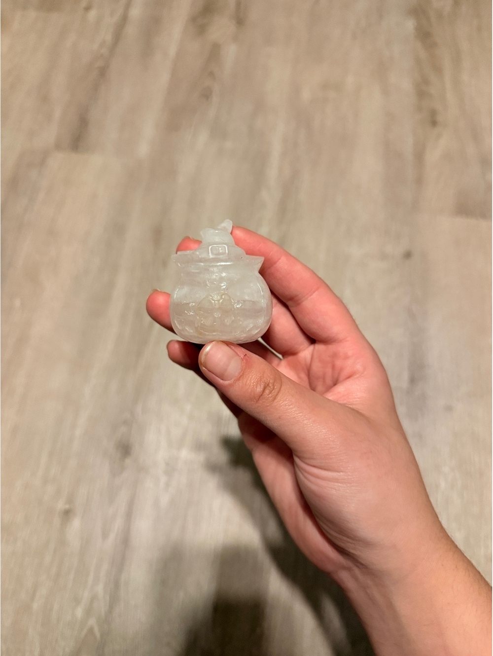 Small Carved Crystal Pumpkin Figurine